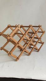 Vintage houten wijnrek voor 10 flessen. Inklapbaar. (2) S41, Tweedehands verkoop, Tweedehands verkoop, Gebruikt, Ophalen of Verzenden