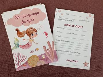 Uitnodigingen zeemeermin, 11 stuks  beschikbaar voor biedingen