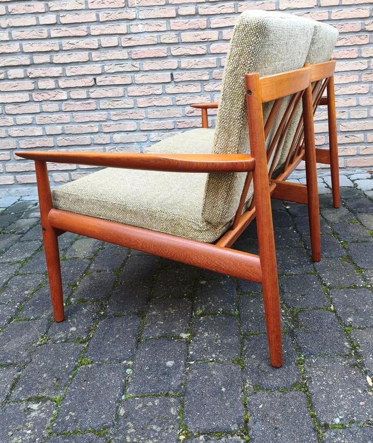 Deense Arne Vodder vintage jaren 60 teak tweezits bank, Huis en Inrichting, Banken | Sofa's en Chaises Longues, Zo goed als nieuw