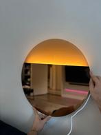 Moderne gouden spiegel lamp met LED verlichting, Huis en Inrichting, Ophalen of Verzenden, Zo goed als nieuw, Glas