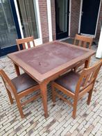 Uitschuifbare tafel met stoelen, 50 tot 100 cm, 100 tot 150 cm, Gebruikt, Rechthoekig