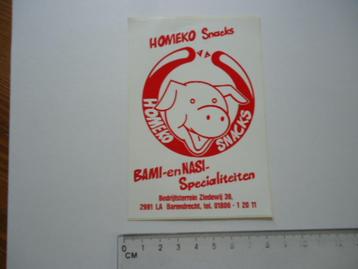 sticker oud Barendrecht Homeko snacks varkens strip retro beschikbaar voor biedingen