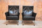 ZGANieuw 2 zwarte leren Montis Charly design fauteuils