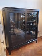 Ikea Hemnes Vitrinekast Zwartbruin, Ophalen, Gebruikt, 100 tot 150 cm, 100 tot 150 cm