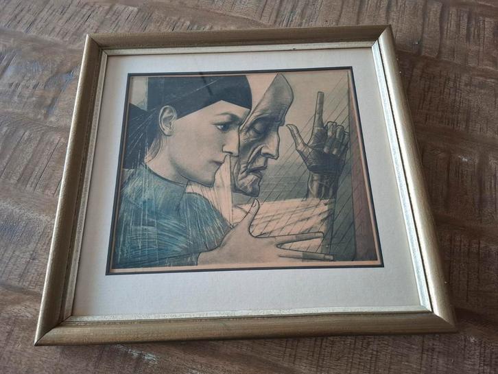 Jan Toorop Jeugd en Ouderdom Schilderij (kopie), Antiek en Kunst, Kunst | Tekeningen en Foto's, Ophalen of Verzenden