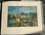 Schilderij Dorpsgezicht, Antiek en Kunst, Ophalen of Verzenden