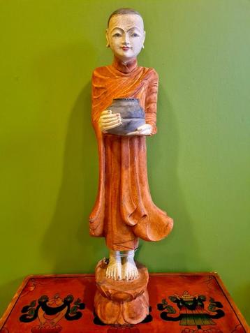 MONNIKEN HOUT BIRMA (1970) 72 CM beschikbaar voor biedingen