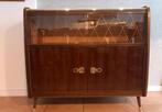 Mid century kast, vitrinekast jaren 50/60, vintage, Huis en Inrichting, Kasten | Dressoirs, Ophalen, Gebruikt, 25 tot 50 cm, 50 tot 100 cm