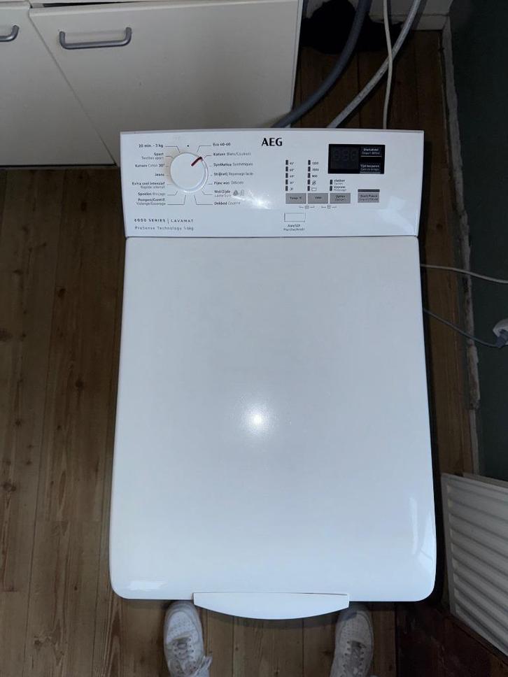 AEG L6TBK62 6000 serie ProSense - Wasmachine Toplader 6kg, Witgoed en Apparatuur, Wasmachines, Zo goed als nieuw, Bovenlader, 4 tot 6 kg