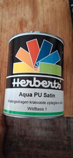 Herberts Aqua PU Satin Lak - RAL 9003 - 1 Liter, Doe-het-zelf en Verbouw, Verf, Beits en Lak, Ophalen, Gebruikt, Wit, Lak