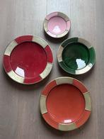 Marokkaanse handbeschilderde (wand) borden met zilver, Antiek en Kunst, Ophalen of Verzenden