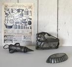 Antieke Franse chocolade mal paashaas met handkar, Ophalen of Verzenden, Gebruikt