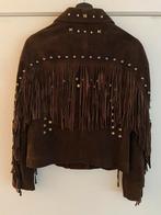 Zara Suède Jas met Studs - Maat M fringe tassle, Maat 38/40 (M), Bruin, Zara, Nieuw