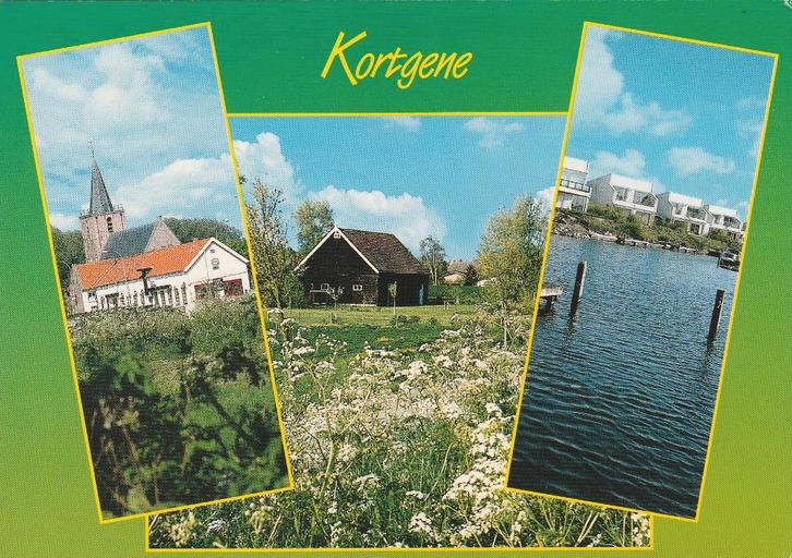 KORTGENE Kerk Kinderboerderij Huizen, Verzamelen, Ansichtkaarten | Nederland, Ongelopen, Zeeland, 1980 tot heden, Verzenden