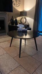 Ronde zwarte salontafel, Huis en Inrichting, Ophalen, 50 tot 100 cm, Rond, Zo goed als nieuw