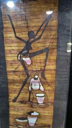 Batik schilderij, ingelijst, Dans. 53x26. 5B14, Antiek en Kunst, Ophalen of Verzenden