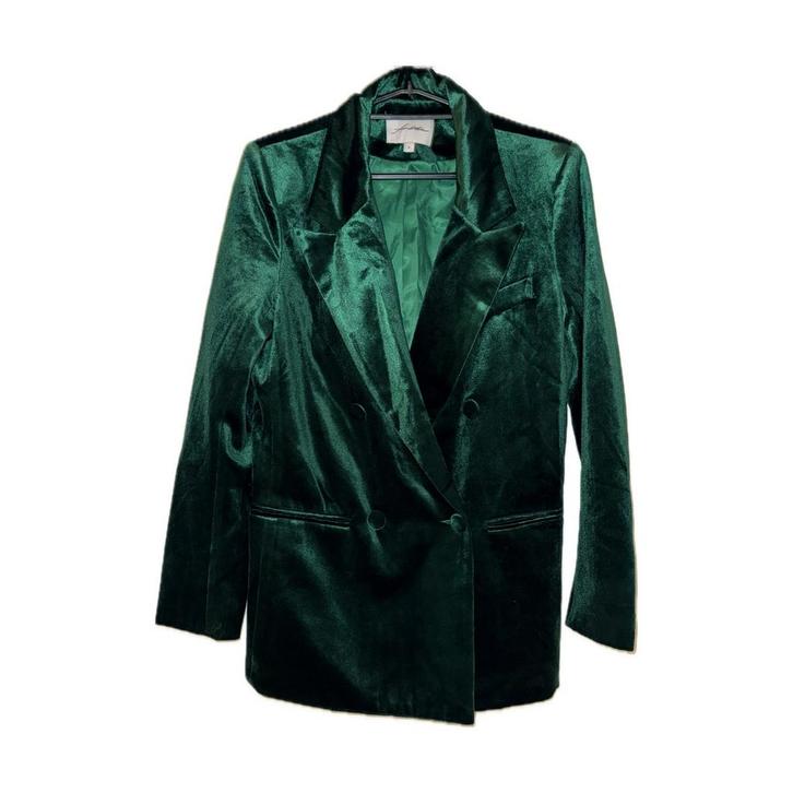 Ambika | Blazer velvet groen | Maat S, Kleding | Dames, Jasjes, Kostuums en Pakken, Nieuw, Maat 36 (S), Groen, Verzenden