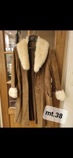 suède jas met bont  mt 38, Ophalen of Verzenden, Gedragen, Maat 38/40 (M), Beige