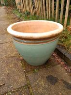 geglazuurde bloempot, keramische pot, buitenpot, Tuin en Terras, Bloempotten, 25 tot 40 cm, Rond, Ophalen of Verzenden, Zo goed als nieuw