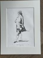 1852 Oud kostuum / Franse tekst - In leuke lijst UNIEK, Antiek en Kunst, Ophalen of Verzenden