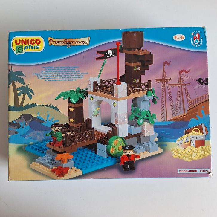 Nieuw - Unico Plus - pirateneiland 8533, Kinderen en Baby's, Speelgoed | Bouwstenen, Nieuw, Ophalen of Verzenden