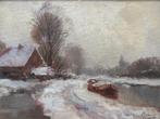Kees Terlouw (1890-1948) - Winterlandschap met bootje, Antiek en Kunst, Ophalen of Verzenden