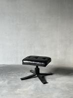 Vintage design Deense zwarte ottoman, Huis en Inrichting, Ophalen, Zo goed als nieuw, Zwart