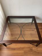 Glazen Salontafel Vierkant, Huis en Inrichting, Ophalen, Gebruikt, Vierkant, 50 tot 100 cm