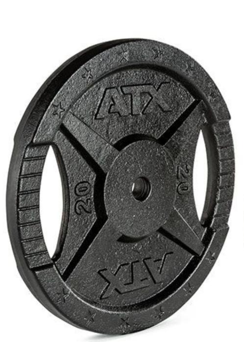 20 kg ATX Gietijzeren 2-Grip Halterschijf 30 mm, Sport en Fitness, Fitnessmaterialen, Nieuw, Halterschijven, Armen, Benen, Borst