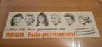 Drogist reclame poster jaren 50 Nowa permanent 50cm breed, Ophalen of Verzenden, Gebruikt, Reclamebord