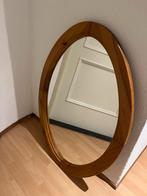 Vintage Ovale Spiegel Houten Rand Deense Stijl, Ophalen, Minder dan 50 cm, Zo goed als nieuw, Minder dan 100 cm