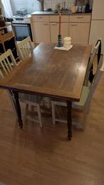 Eettafel met stoelen - Hout, Huis en Inrichting, Tafels | Eettafels, Ophalen, Landelijk, Vier personen, Rechthoekig