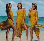 Strand jurk maat xl geel, Kleding | Dames, Badmode en Zwemkleding, Zo goed als nieuw, Zwart, Overige typen, Verzenden