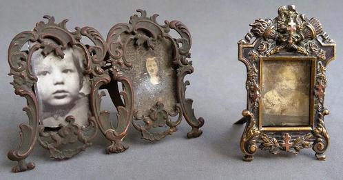 Om 1900 Twee Stuks Frankrijk MINI MINIATUUR Foto Lijstjes, Antiek en Kunst, Curiosa en Brocante, Ophalen of Verzenden