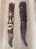 2 Afrikaanse houten maskers, Antiek en Kunst, Kunst | Beelden en Houtsnijwerken, Ophalen of Verzenden