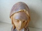 Houten Mariabeeldje 11cm Passo Sella Dolomieten vintage 1960, Ophalen of Verzenden, Gebruikt, Beeld(je), Christendom | Katholiek
