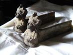 2  stel antieke gietijzeren vuurbokken, Antiek en Kunst, Ophalen of Verzenden