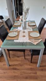 Design Eettafel & Salontafel Set - Gebroken Glas Effect, Ophalen of Verzenden