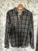 Camp David groen zwart geruit overhemd medium, Zwart, Zo goed als nieuw, Camp David, Halswijdte 39/40 (M)