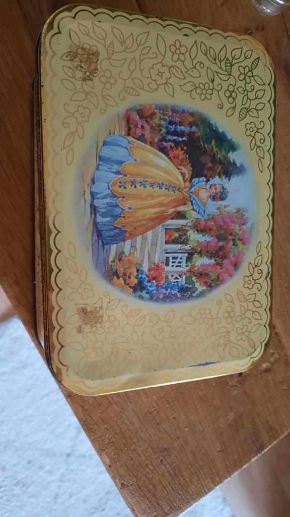 Vintage Koektrommel - Blik, Huis en Inrichting, Woonaccessoires | Kisten, Ophalen of Verzenden