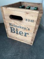 Heineken bierkrat van hout met bruine volle retro flesjes, Verzamelen, Ophalen of Verzenden, Nieuw, Heineken