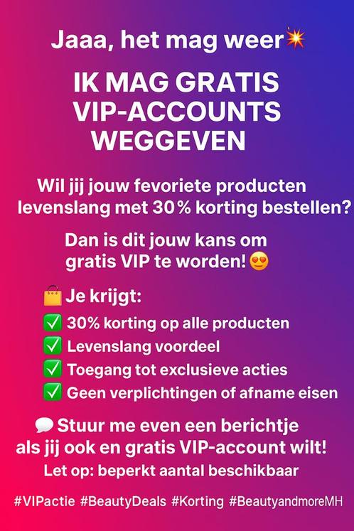 GRATIS VIP-account! beauty, parfum & wellness producten!, Sieraden, Tassen en Uiterlijk, Uiterlijk | Lichaamsverzorging, Nieuw