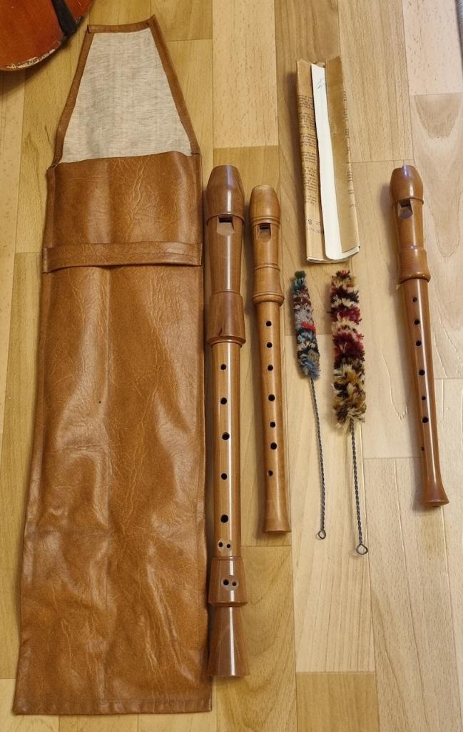 3 maal blokfluiten, Aura en J.R. van de Veen., Muziek en Instrumenten, Blaasinstrumenten | Blokfluiten, Gebruikt, Overige typen