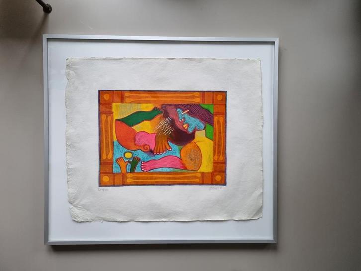 Zeefdruk Clemens Briels 'Mujer' ingelijst, Antiek en Kunst, Kunst | Litho's en Zeefdrukken, Ophalen