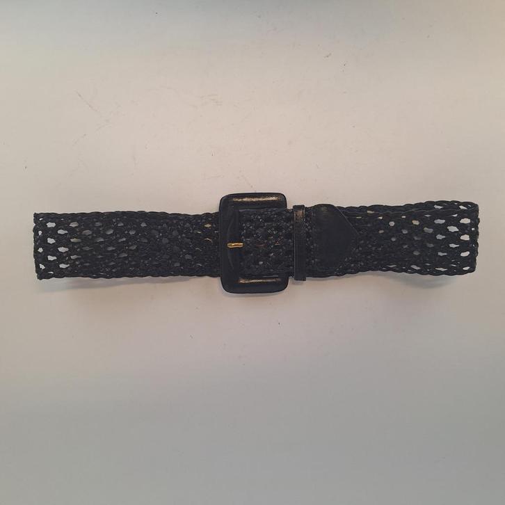 Echt leren brede zwarte dames riem, 85cm, Kleding | Dames, Riemen en Ceinturen, Zo goed als nieuw, Tailleriem, 80 tot 90 cm, 5 cm of meer