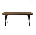 Buffettafel hout structuur zware kwaliteit., 150 tot 200 cm, Gebruikt, Metaal, Rechthoekig