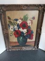 OUD STILLEVEN OLIEVERF OP PANEEL CA 1900 GESIGNEERD 50X37CM., Ophalen of Verzenden