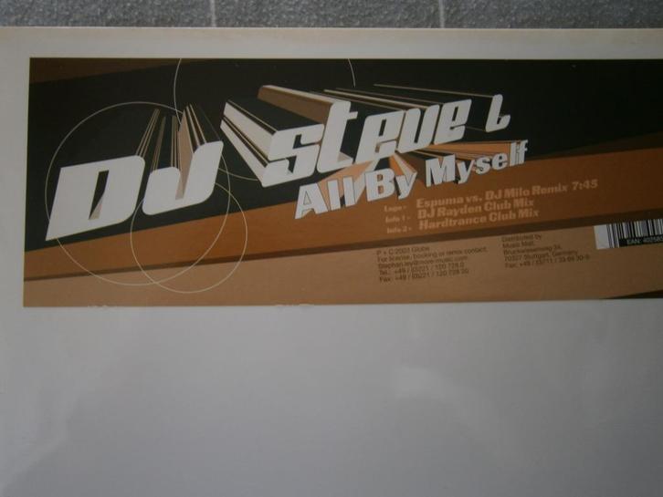 DJ Steve L – All By Myself. 2003. DJ 012 Trance, Hard Trance, Cd's en Dvd's, Vinyl | Dance en House, Zo goed als nieuw, Techno of Trance