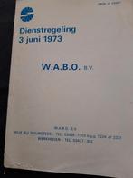 W.A.B.O. WABO busdiensten - dienstregeling 3 juni 1973, Verzamelen, Ophalen of Verzenden, Gebruikt, Bus of Metro, Boek of Tijdschrift