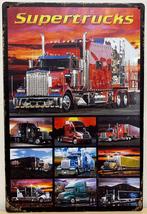 Super trucks vrachtwagen collage reclamebord van metaal, Nieuw, Ophalen of Verzenden